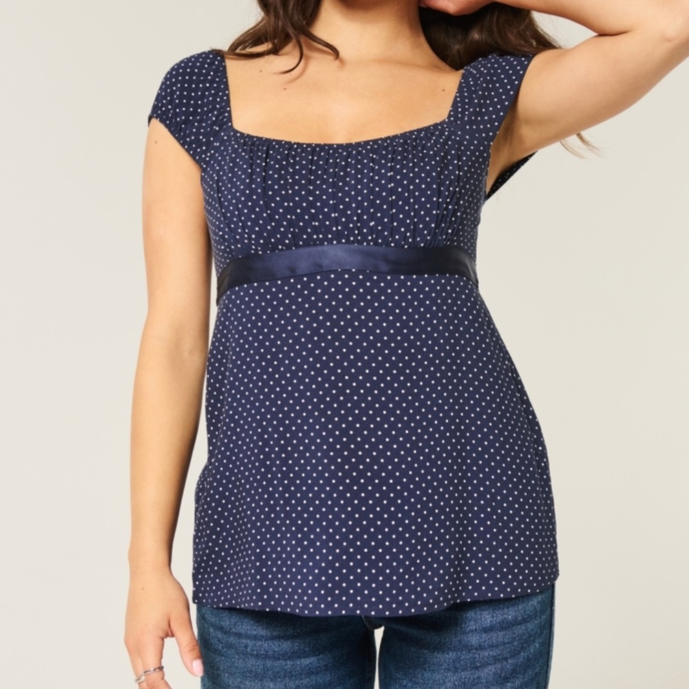 Hollister Polka Dot Babydoll Top